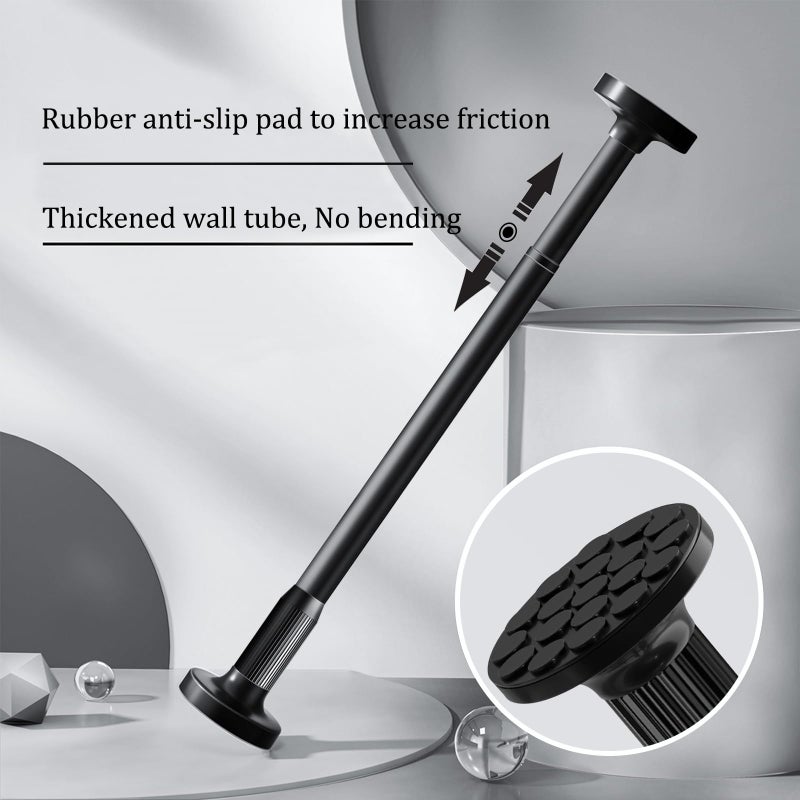MELCHEF Spring Tension Rod,32-45" Heavy Duty Room Divider Tension Curtain Rod,Shower Curtain Rods,Tension Windows Curtain Rods,Spring Tension Rod,Adjustable Tension Curtain Rod - Image 2